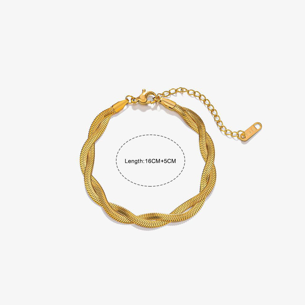 Popular Simplicity Basic Style Snake Bone Bracelets