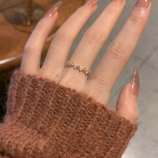 Women's Super White Rose Gold Plated Light Rings