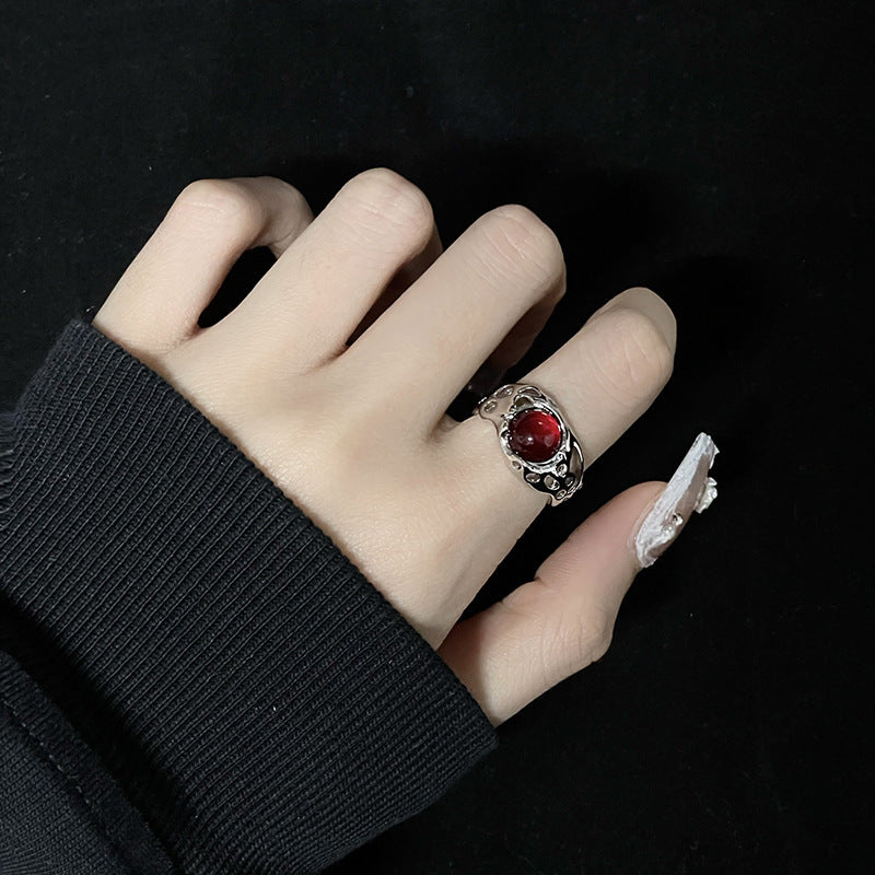 Red Agate Niche Design Cold Style High-grade Rings