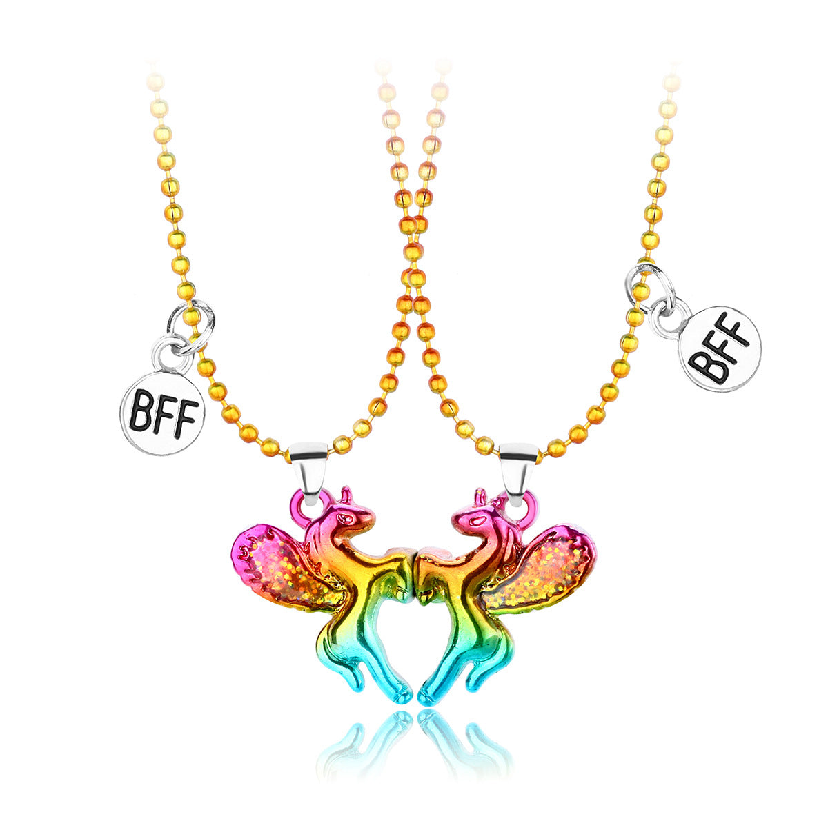 Angel Magnetite Suction Good Friend Alloy Necklaces