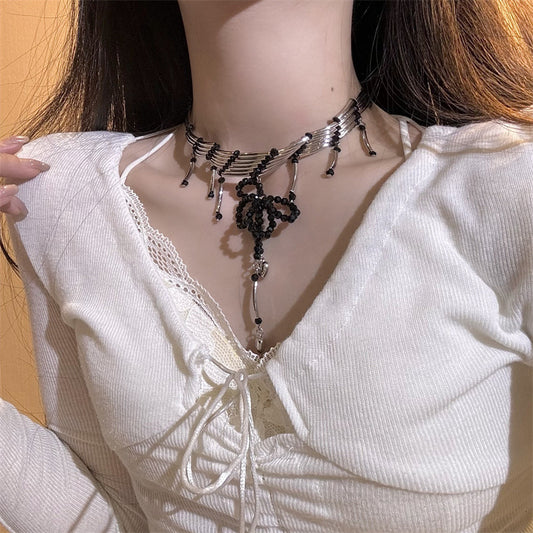 Cool Punk Love Tassel Metal Female Necklaces