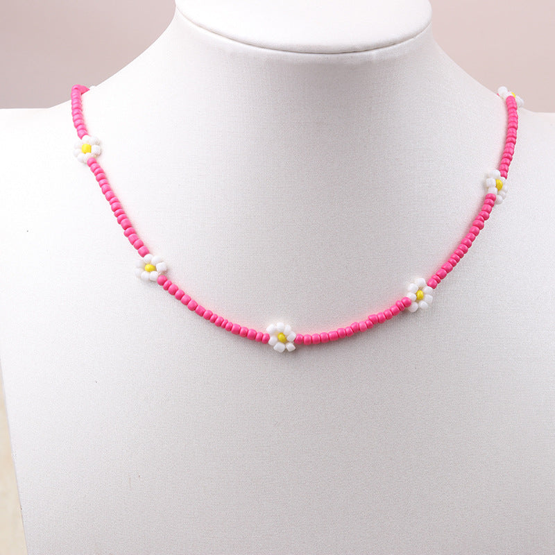 Women's Flower Bohemian Colorful Little Daisy Simple Necklaces