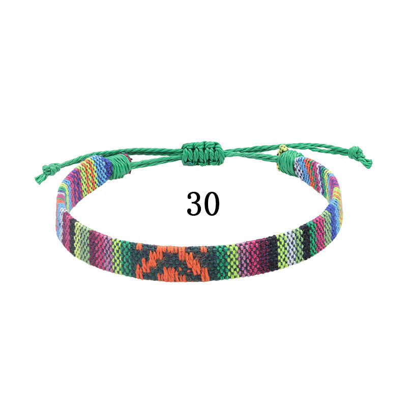 Style Cotton Linen Woven Fabric Carrying Bracelets