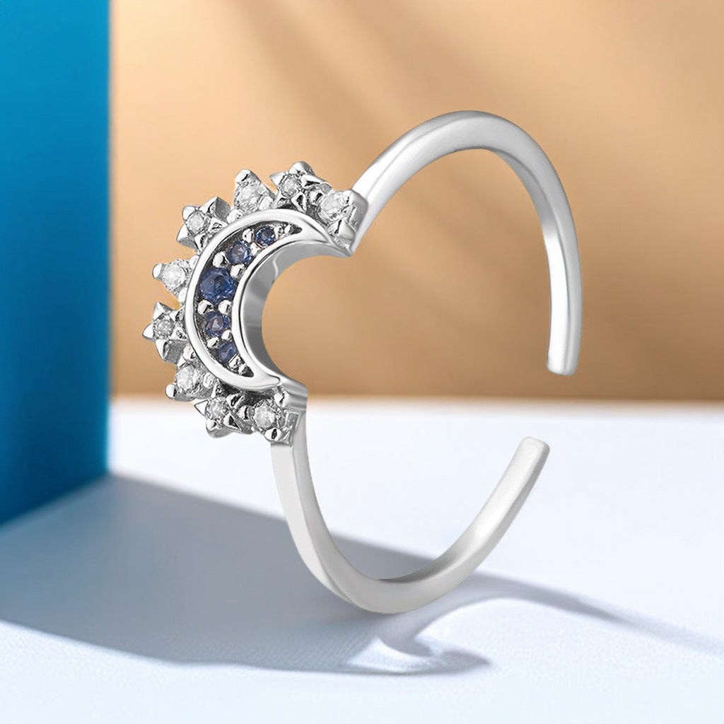 Stacked Female Personality Minimalist Design Diamond Rings