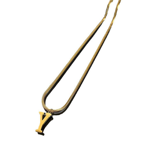 Titanium Steel English Letter Simple No Necklaces