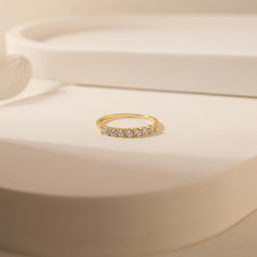 Sterling Sier Zircon Twin Gang Drill Rings