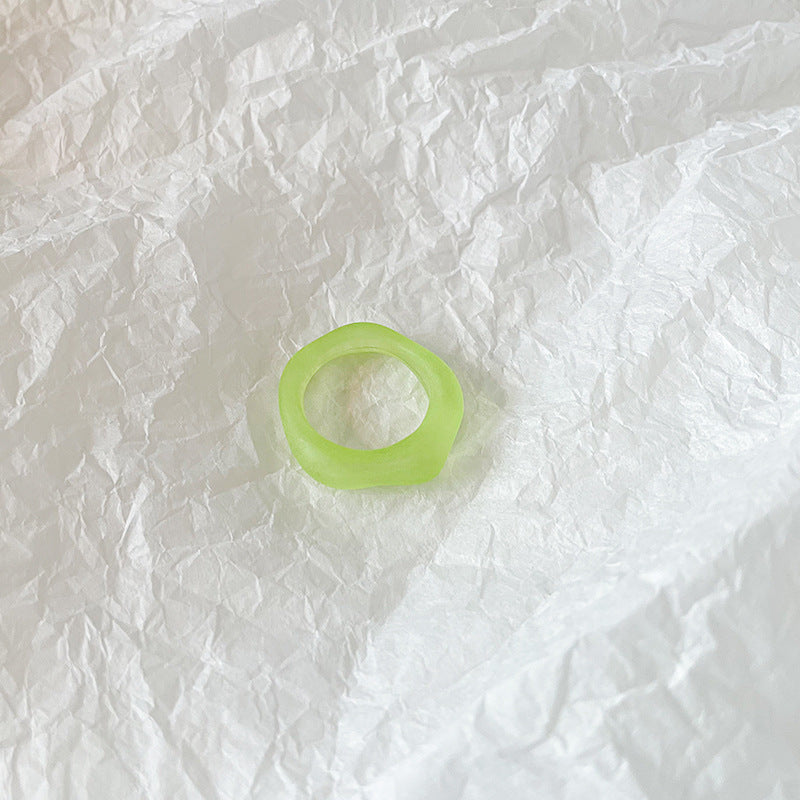 Resin Candy Color Cute Hand Jewelry Rings