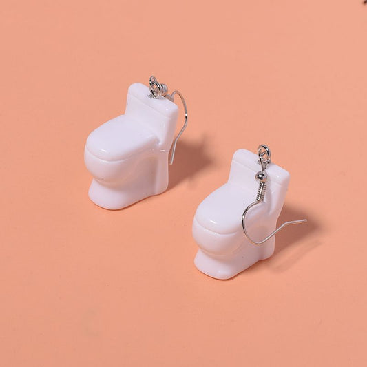 Fun Mini Toilet Creative Cartoon Funny Earrings