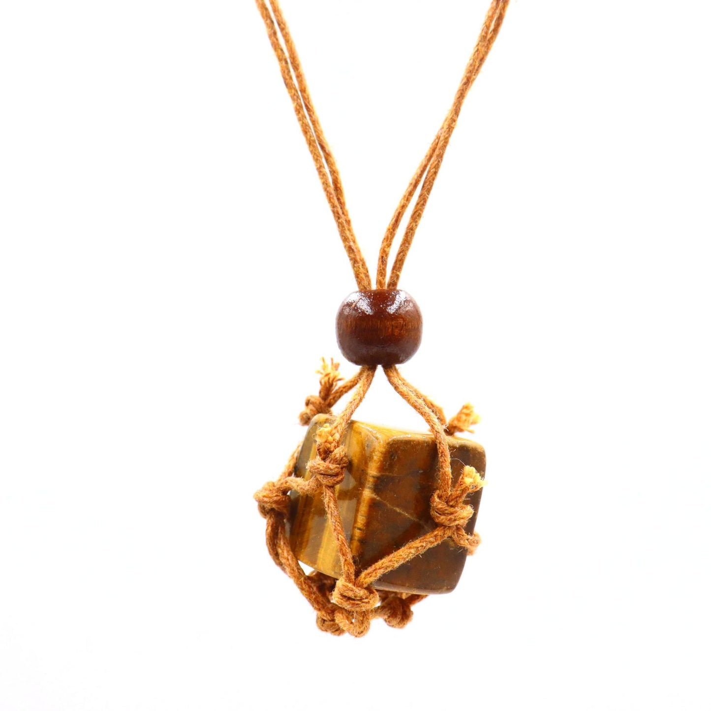Hand-woven Niche Natural Stone Crystal Mesh Bag Pendants