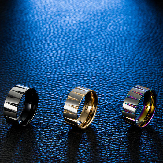 Stainless Steel Titanium Colorful Brushed Matte Rings