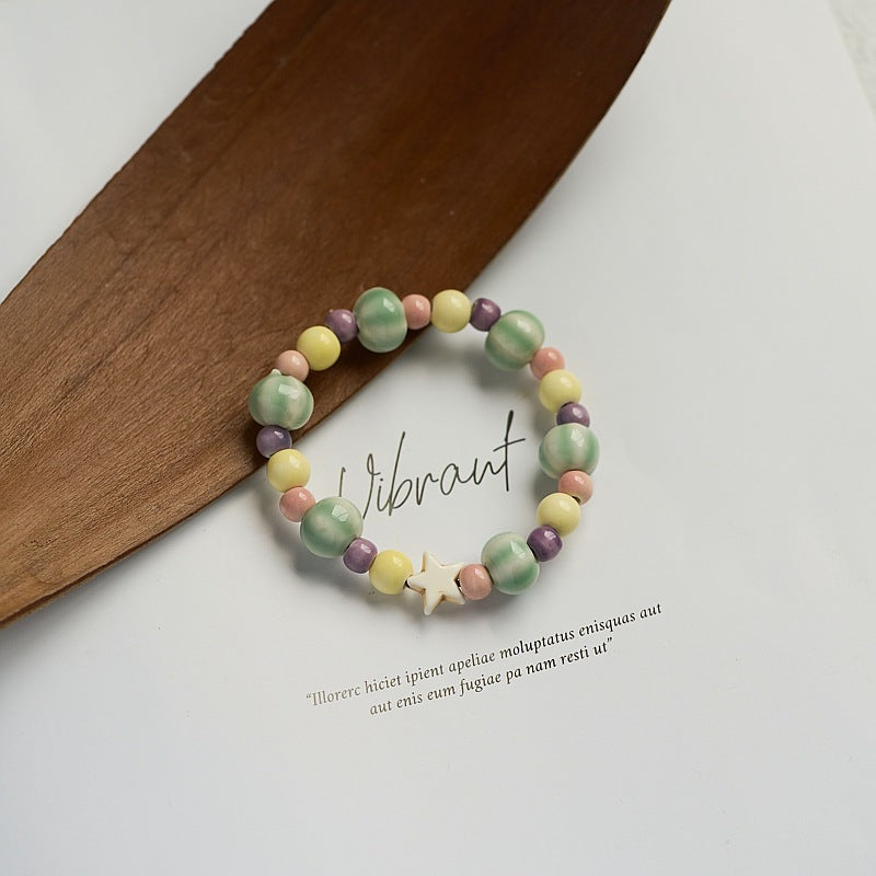 Women's Ceramic Ornament High-grade Woven Flower Chinese Bracelets