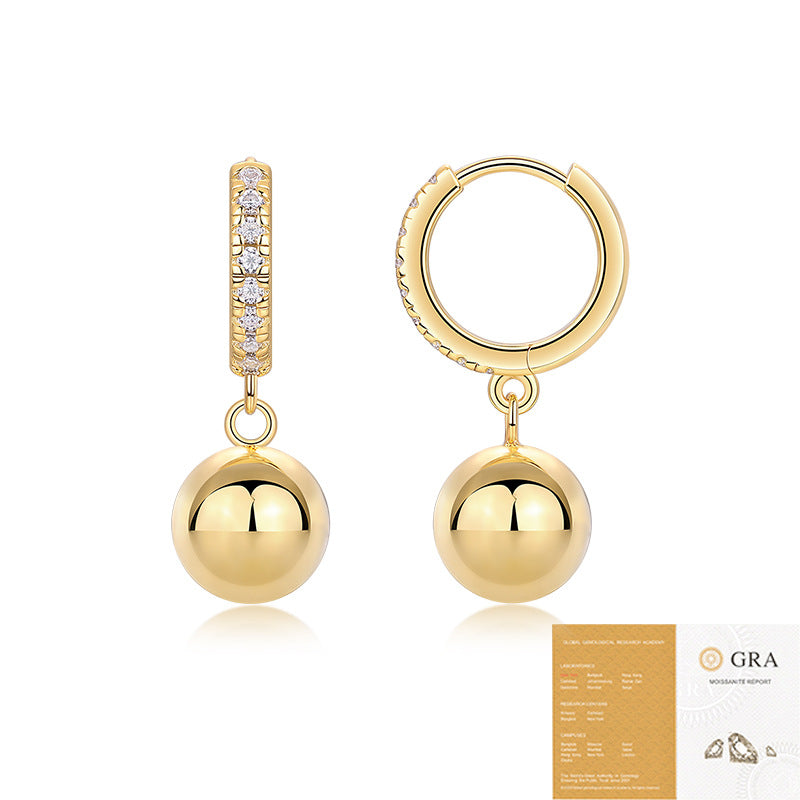 Round Beads Ear Clip Advanced Light Earrings