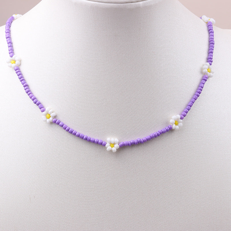 Women's Flower Bohemian Colorful Little Daisy Simple Necklaces