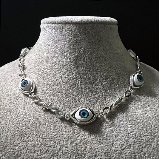 Halloween Blue Eye Small Metal Wire Bra Iron Bracelet