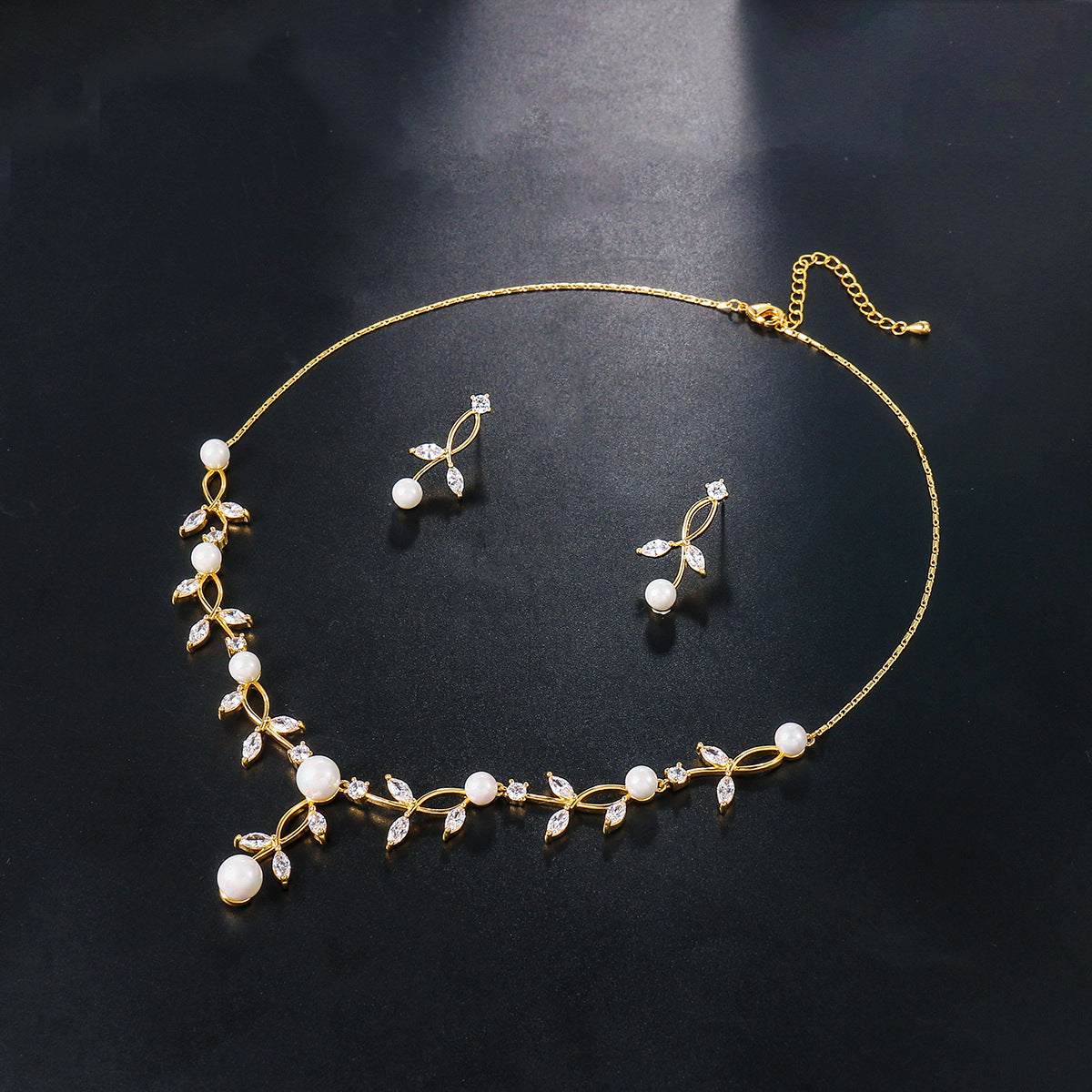 Charming Attractive Party Copper Zircon Two-piece Jewelry Set