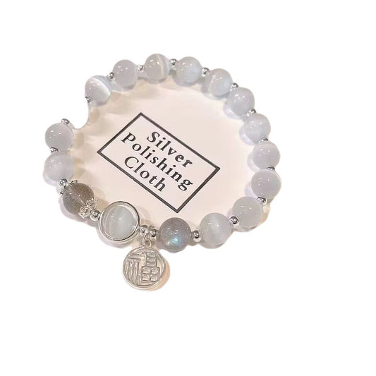 Opal Crystal Butterfly Female Design Gray Bracelet
