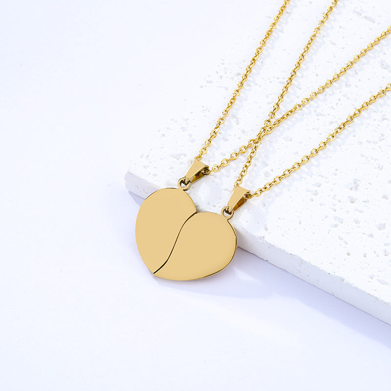 Half Heart Blank No Word Material Necklaces