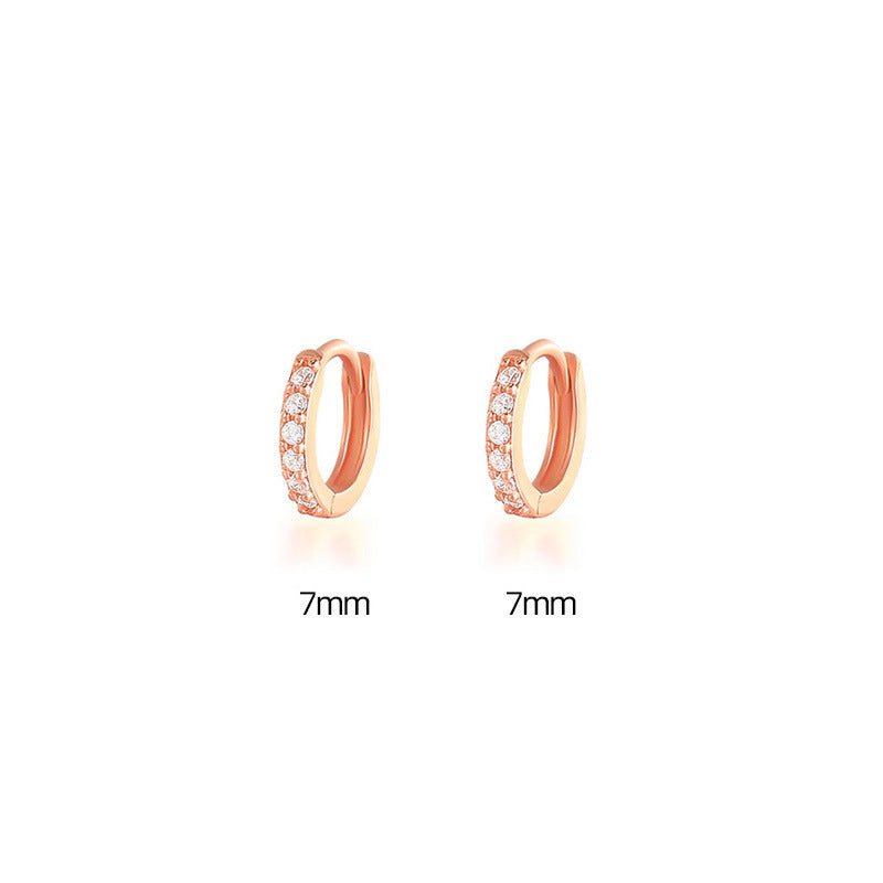 Women's Korean Style Simple Gang Drill Zircon Fresh Earrings