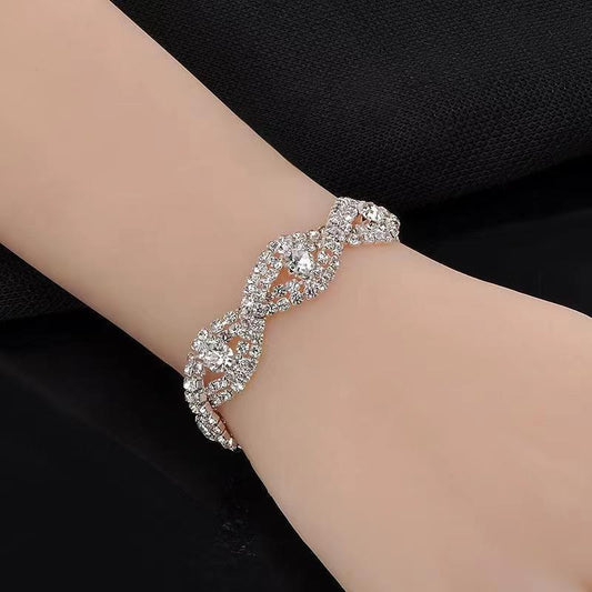 Women's Fashion Rhinestone Simple Square Geometric Diamond Bracelets