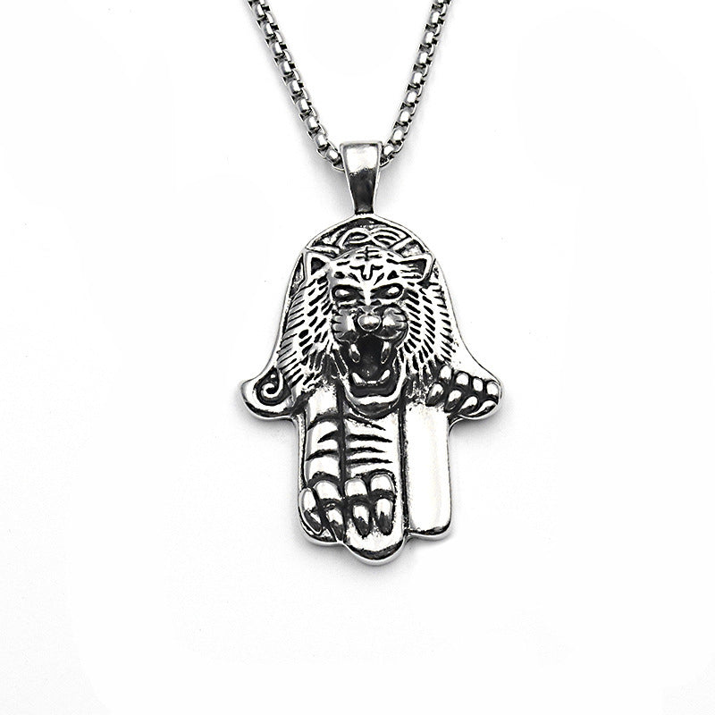 Men's Skull Titanium Steel Personality Half Face Necklaces