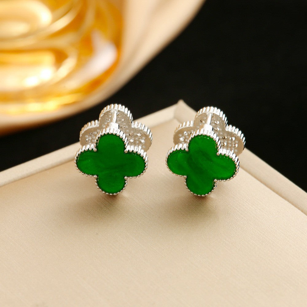 Sier Needle Clover Ear French High Sense Rings