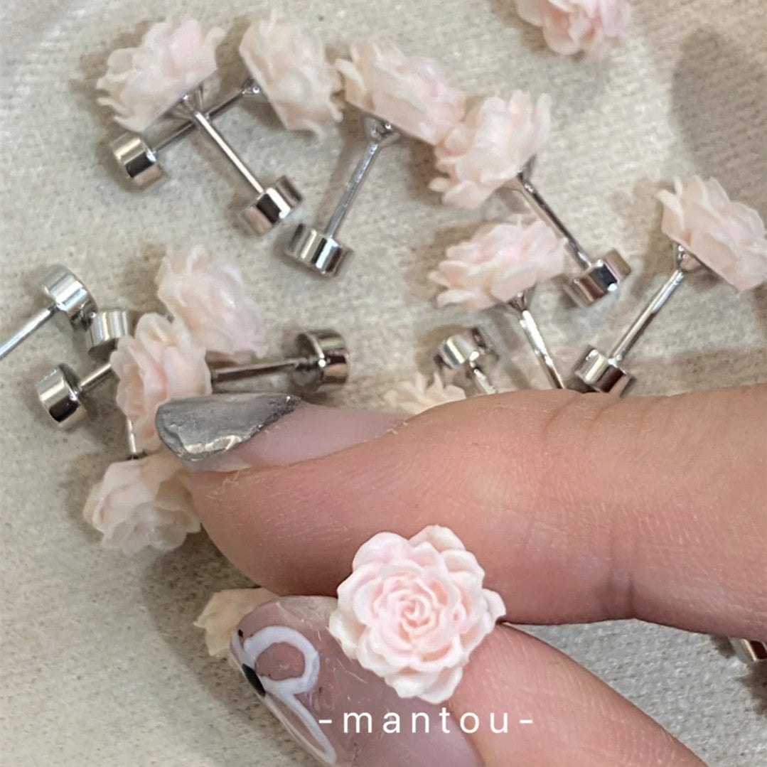 Simple Dry Rose Ear Bone Niche Earrings