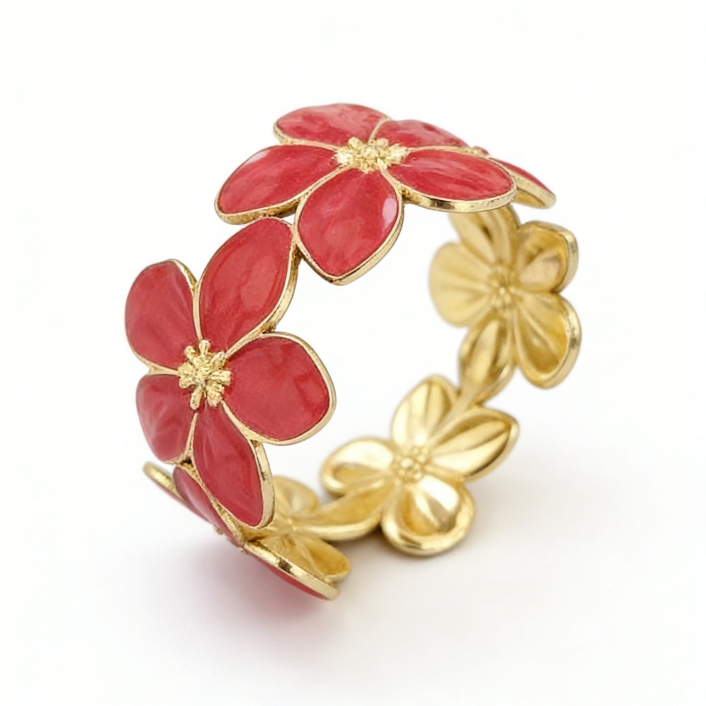 Steel Oil Dripping Cherry Special Interest Light Luxury Flowers Openings Bracelet
