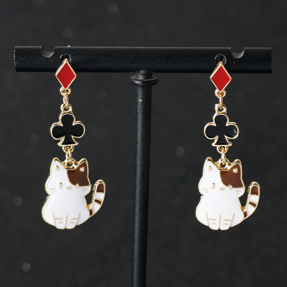 Pumpkin Lamp Cat Asymmetric Cute Rabbit Earrings