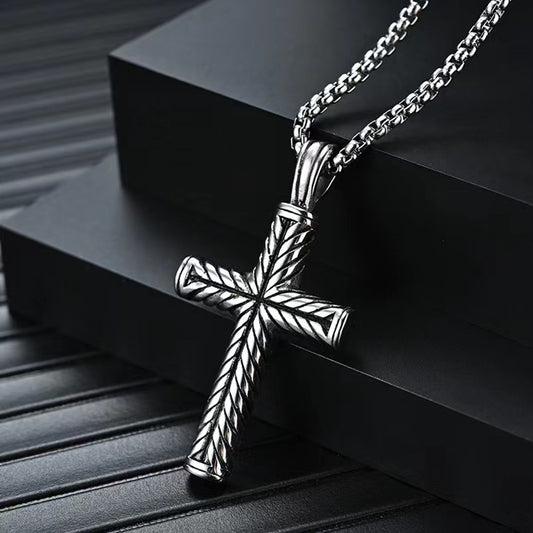 Men's Cross Sweater Chain Accessories Titanium Steel Necklaces