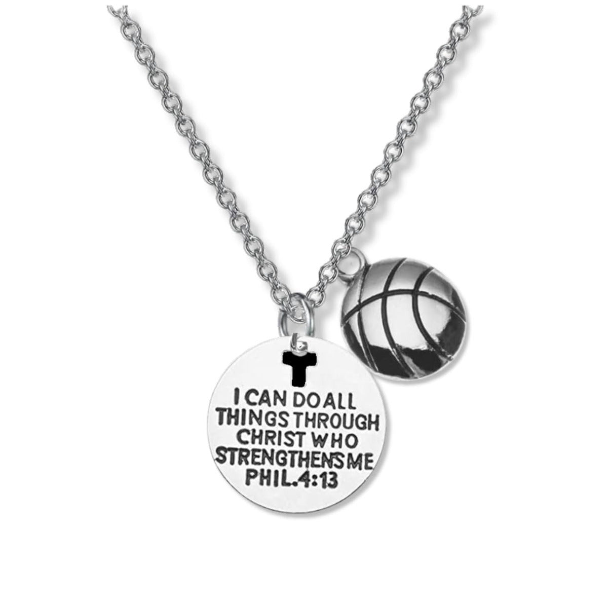 Basketball Charm Laser Sculpture Trend Round Necklaces