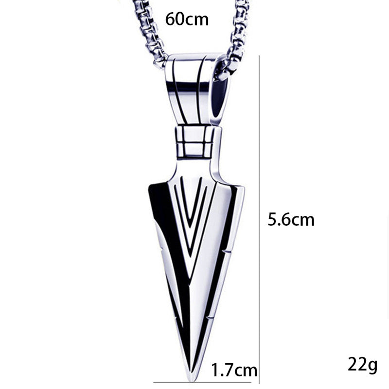 Men's Korean Style Arrow Short Keel Chain Necklaces