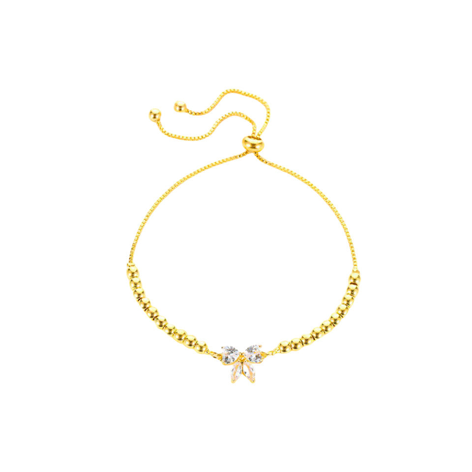 Women's Inlaid Zircon Bow Watch Accessories Beaded Bracelets