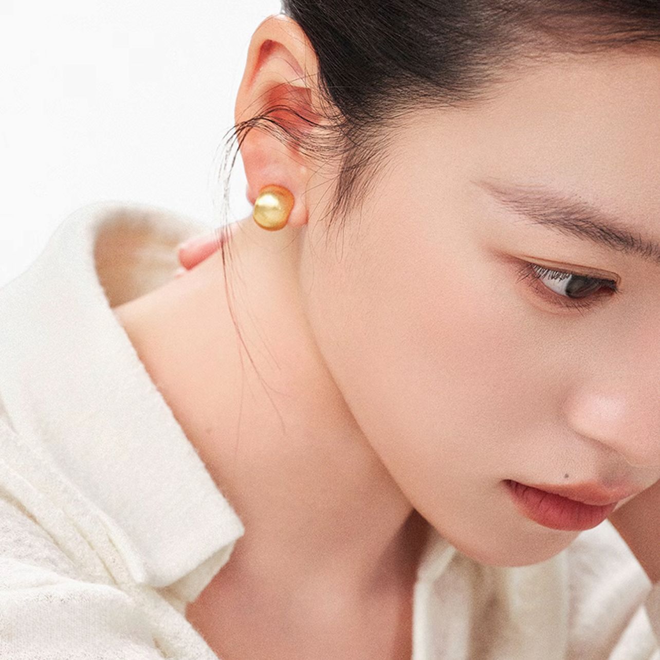 Pin Simple Cold Style Brushed Design High-grade Stud Earrings