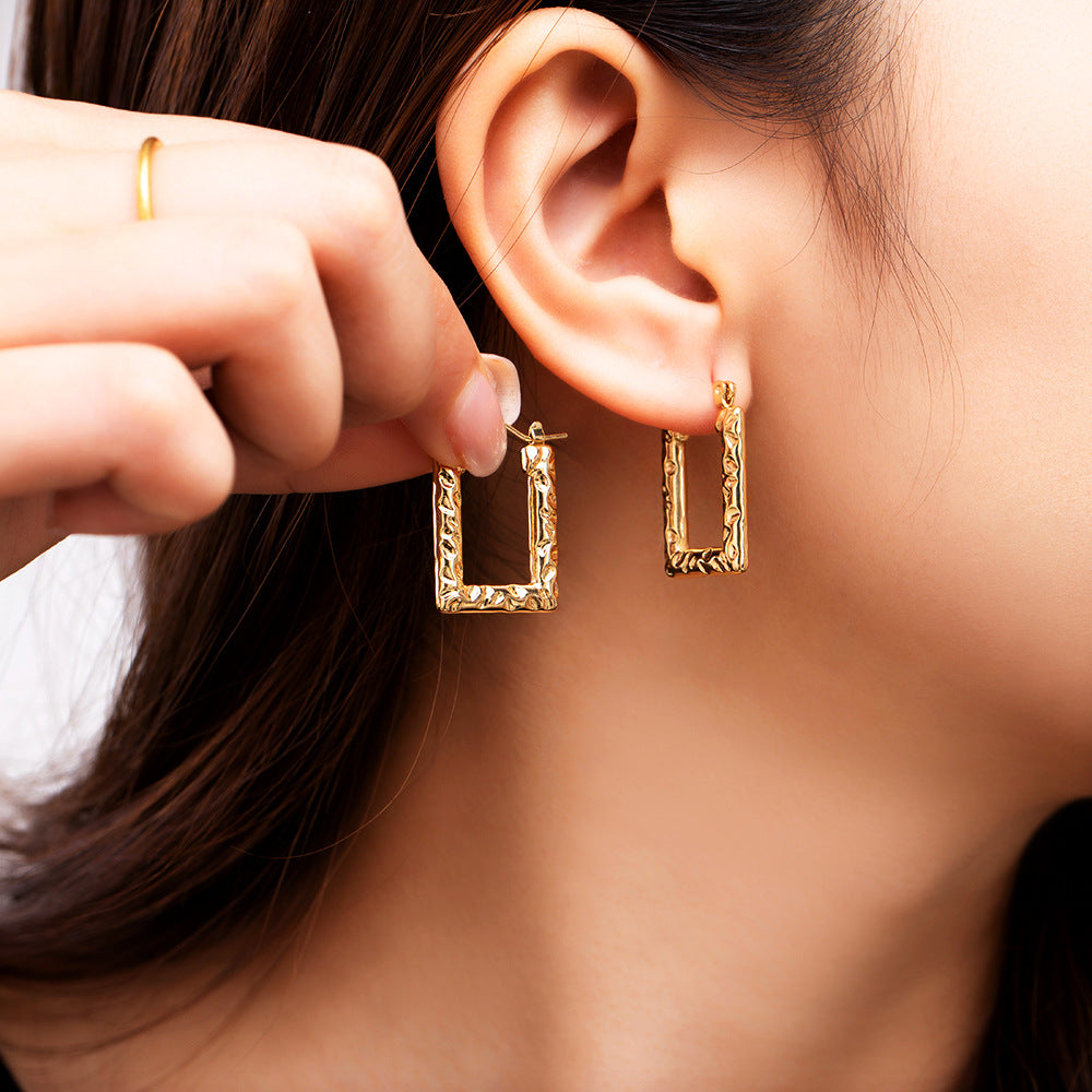 Women's Fashion High-grade Gold Stainless Steel Elegant Earrings