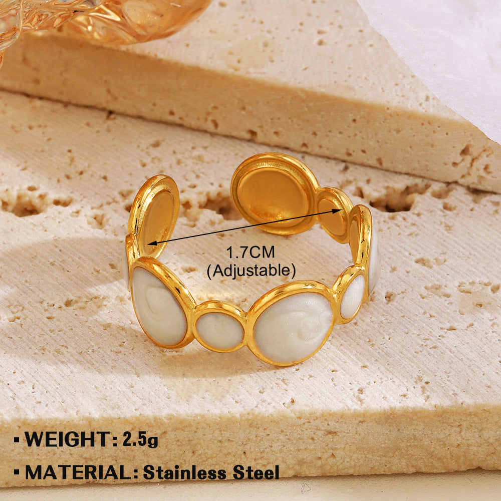 Women's Popular Stainless Steel Drip Open Personalized Hip Hop Real Rings