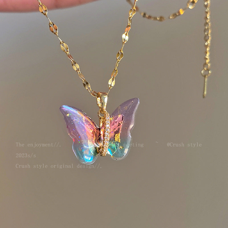 Women's Korean Mori Shell Butterfly Light Luxury Temperament Necklaces