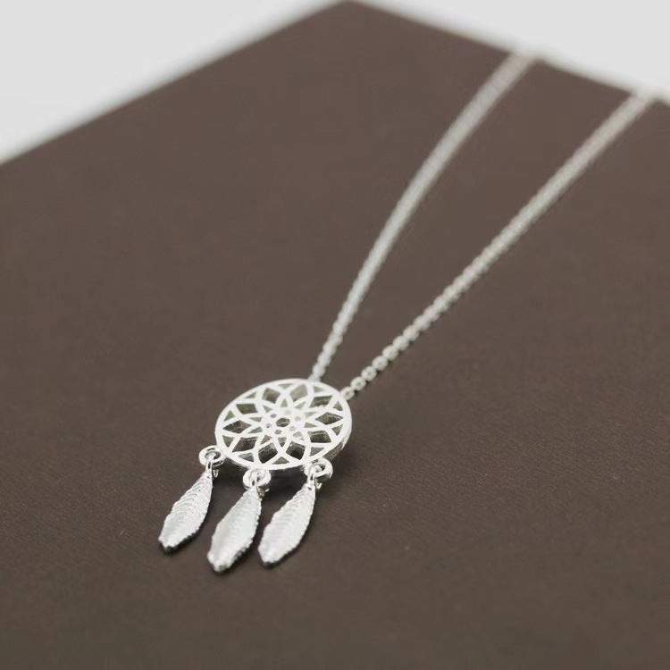 Hollow Flower Feather Cute Tassel Leaves Necklaces