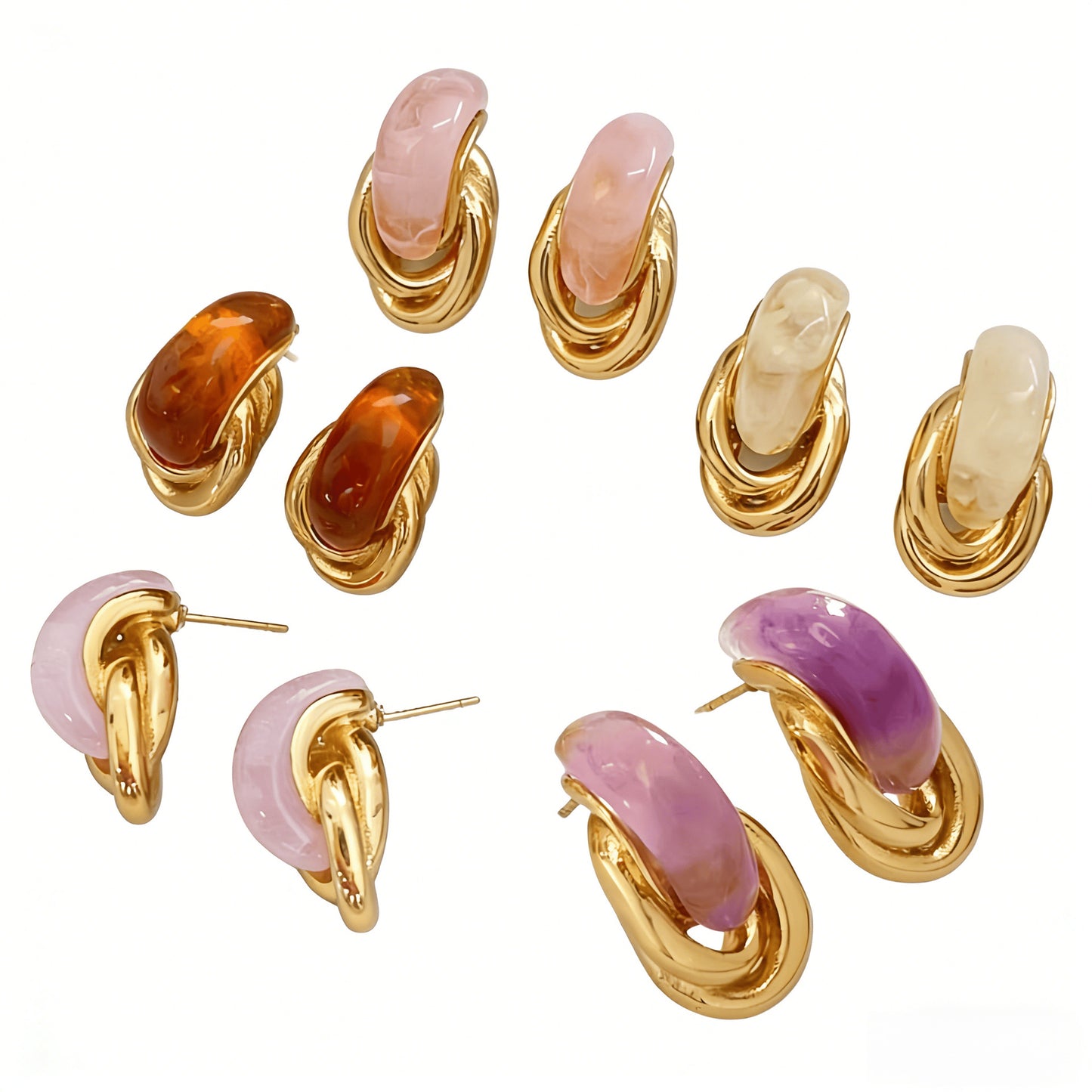 Women's Style Retro Metal Twist Niche Design Gentle Graceful High-grade Earrings
