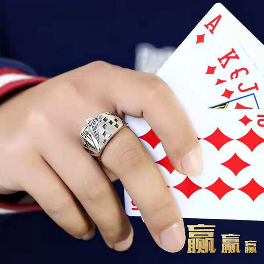 Male Female Personality Domineering Retro Diamond Square Rings