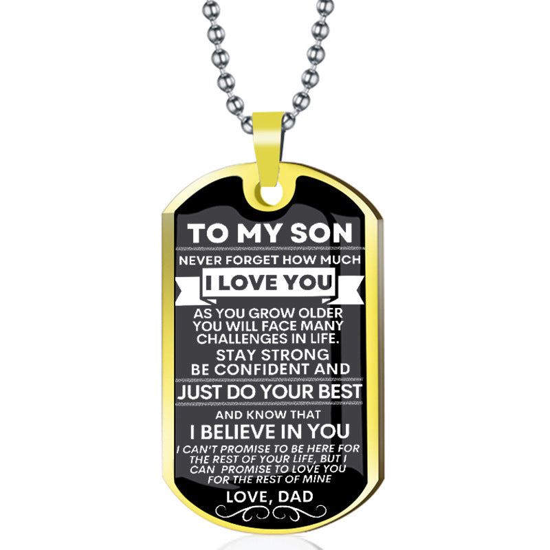 Steel Corrosion Epoxy Father's Gift For Son Ball Necklace