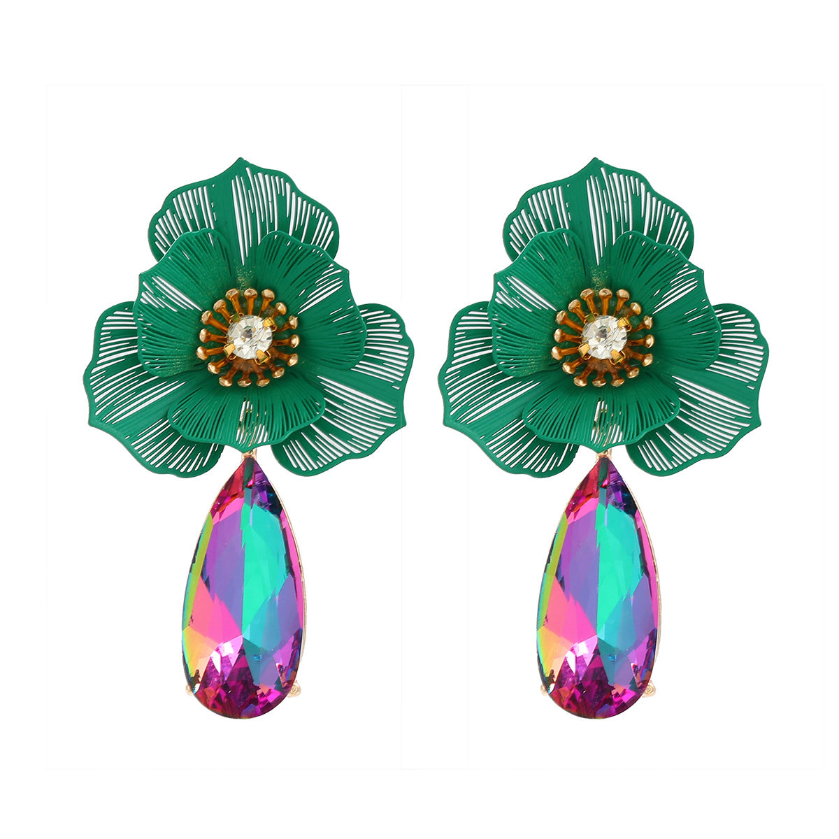 Women's Geometric Flower Cutout High-grade Fashionable Earrings