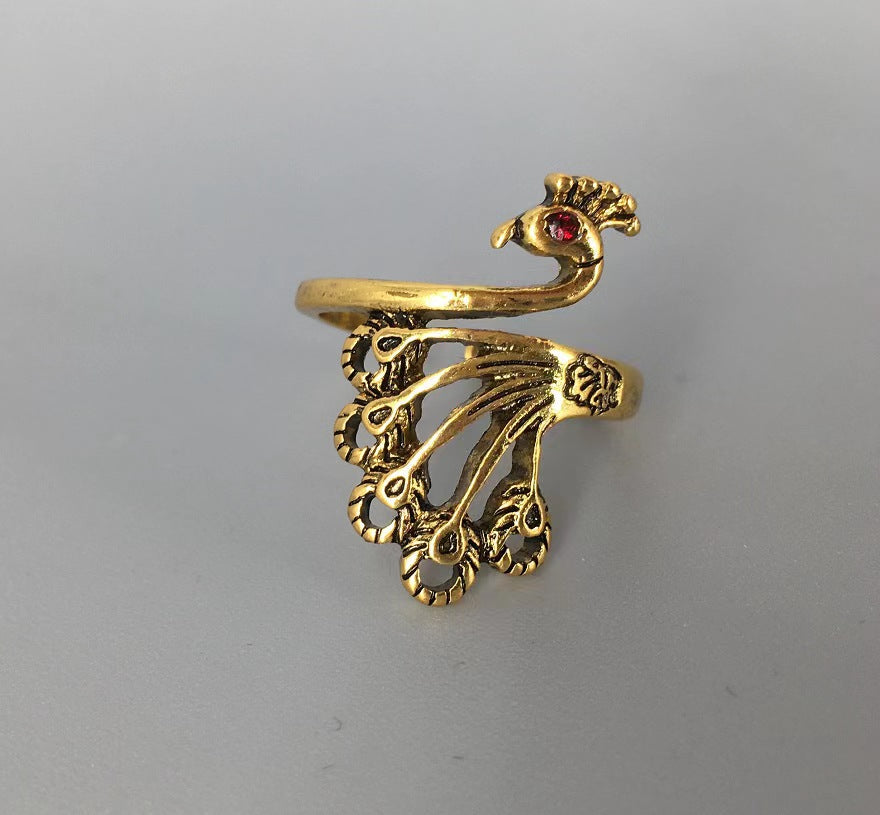 Geometric Cat Open Adjustable Animal Ornament Rings