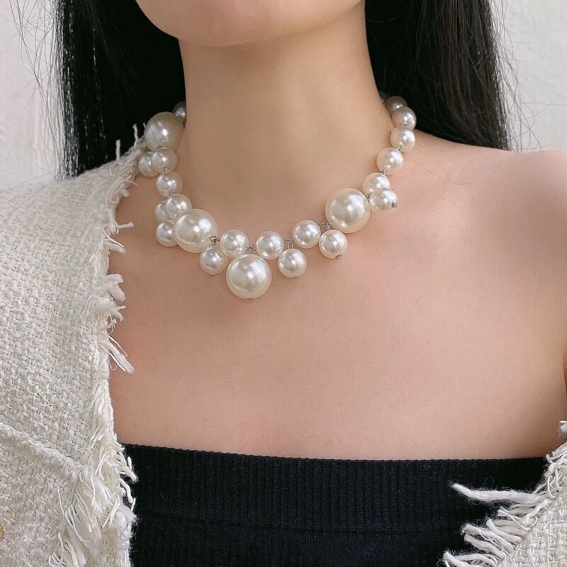 Women's Drop Tassel Pearl Double Layer Temperament Clavicle Chain Necklaces