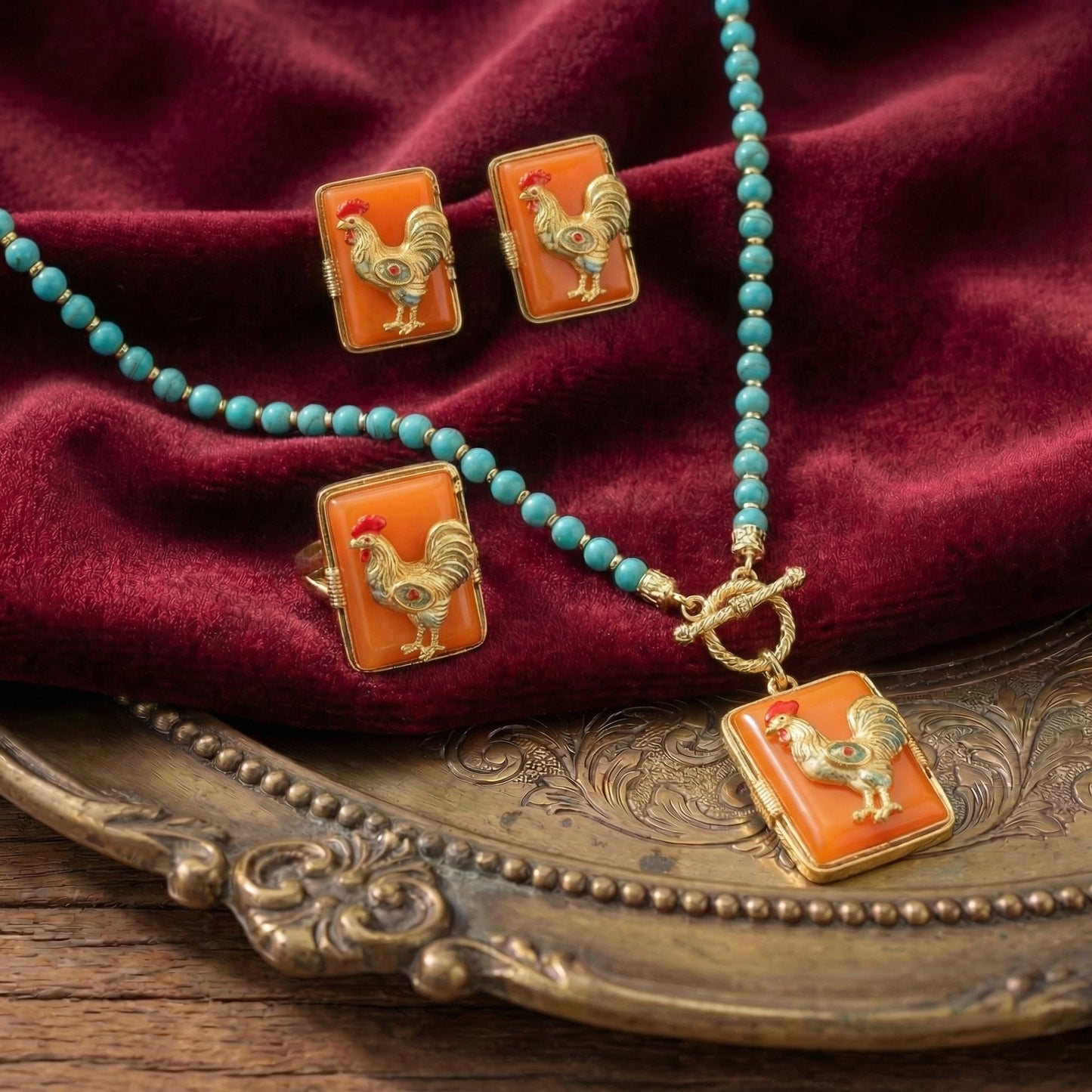 Women's Style Zodiac Ear Retro Refined Stylish Jewelry Set