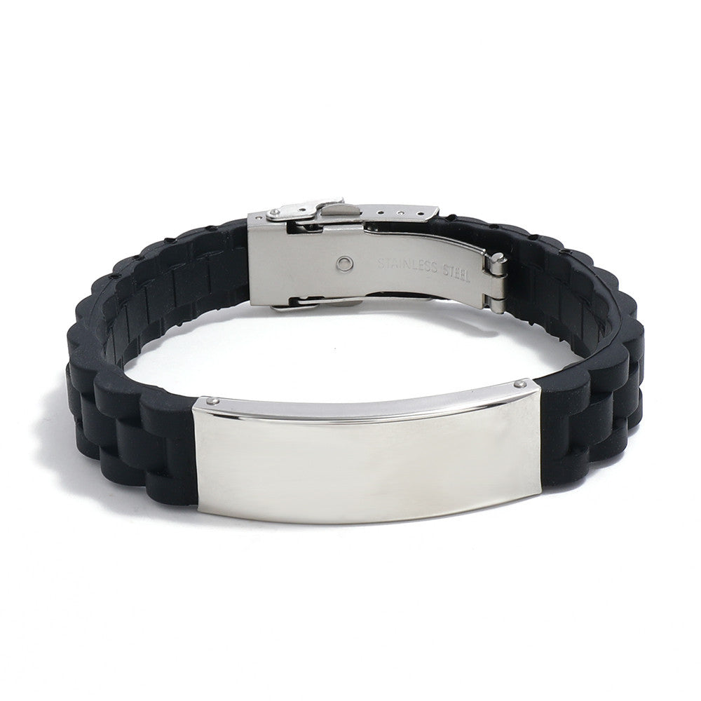 Men's Silica Gel Fashion Titanium Steel Accessories Stainless Bracelets