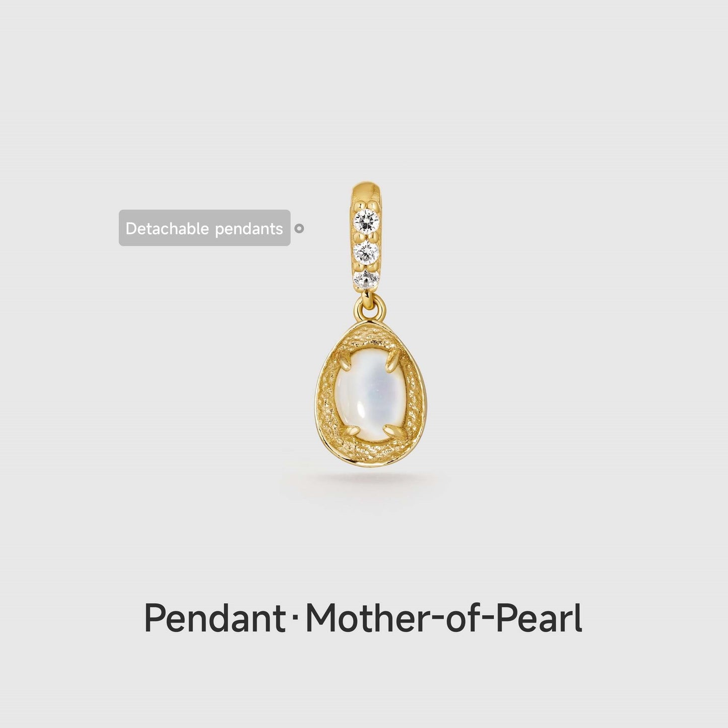 December Style Love Color Series Zircon Gold Pendant