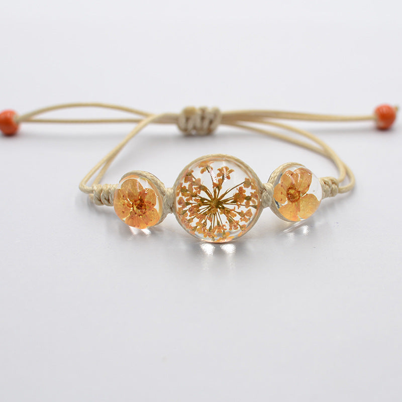 Women's Simple Hand-woven Jewelry Dried Flower Ceramic Bracelets