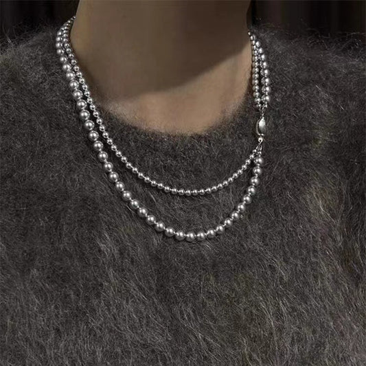 Removable Twin Pearl Vintage Casual Sweet Necklaces
