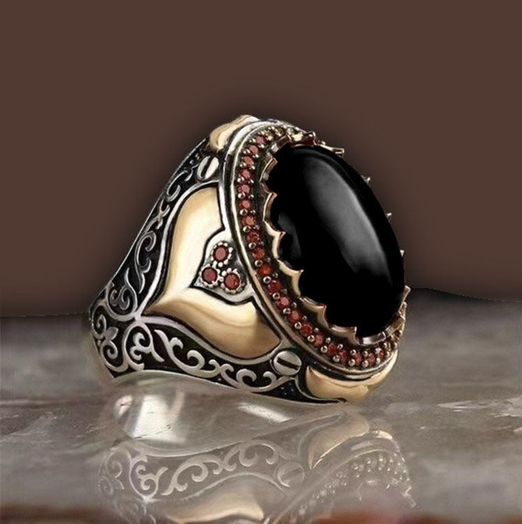 Ornament Fashion Personality Winding Agate Stone Rings