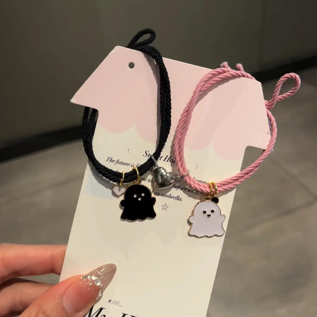 Titanium Steel Hand Ghost Pink Black Magnetic Bracelet